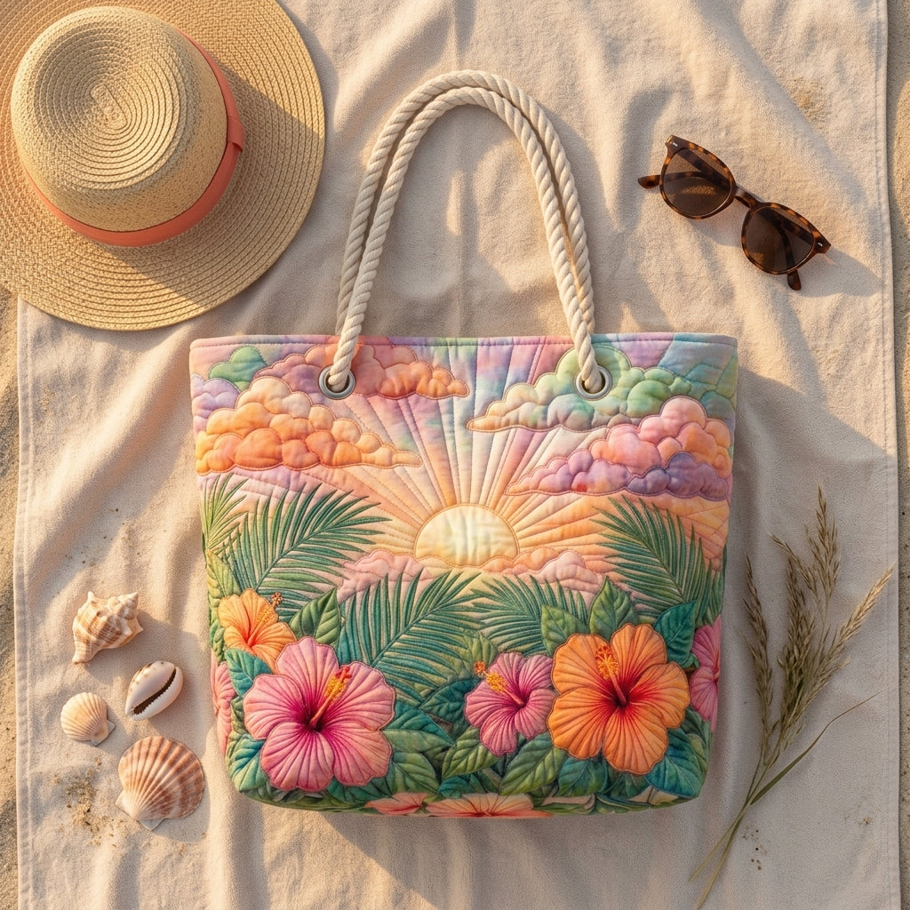 Lila | Tropical Sunset Beach Bag