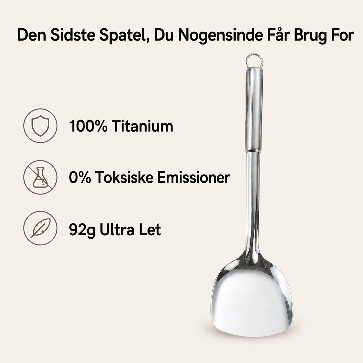 Holmgaard Titanium Hamret Pande + Spatel-sæt