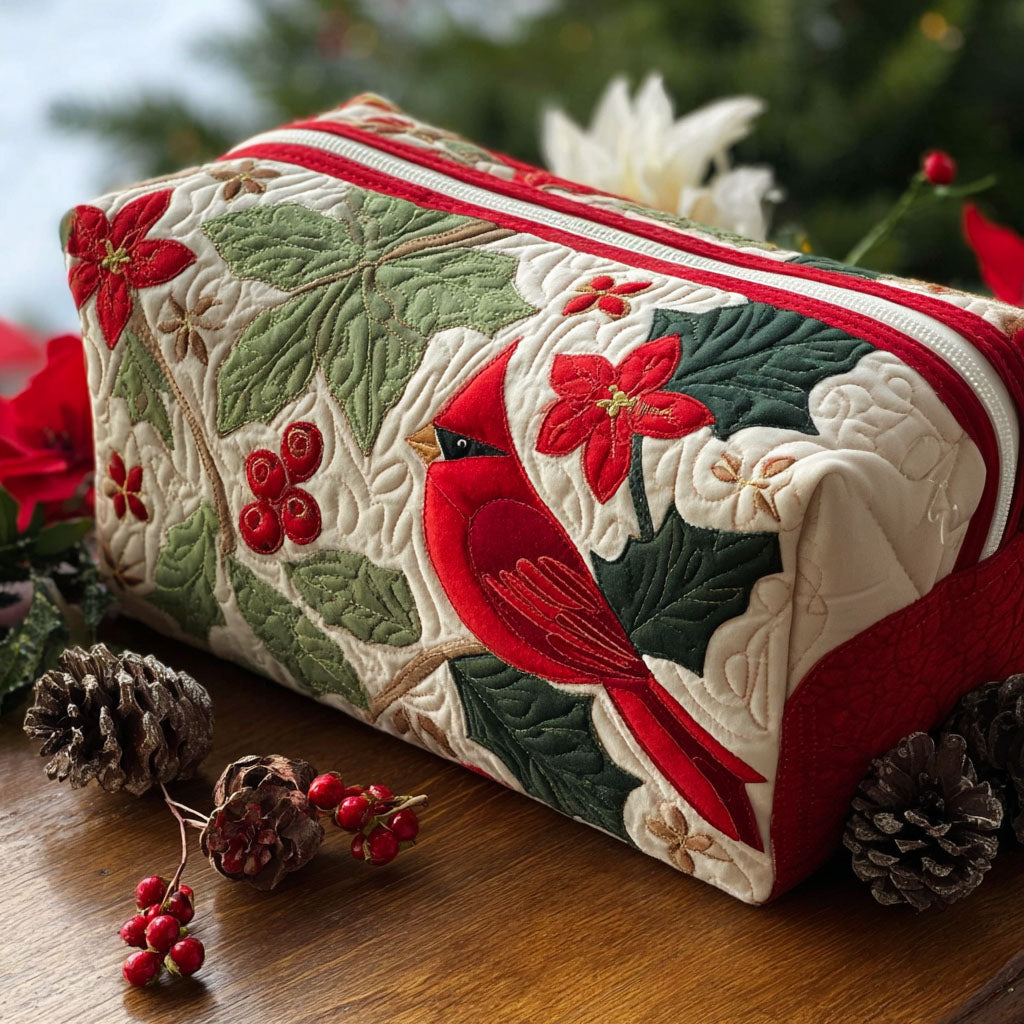 Caroline | Holiday Cardinal Makeup Bag