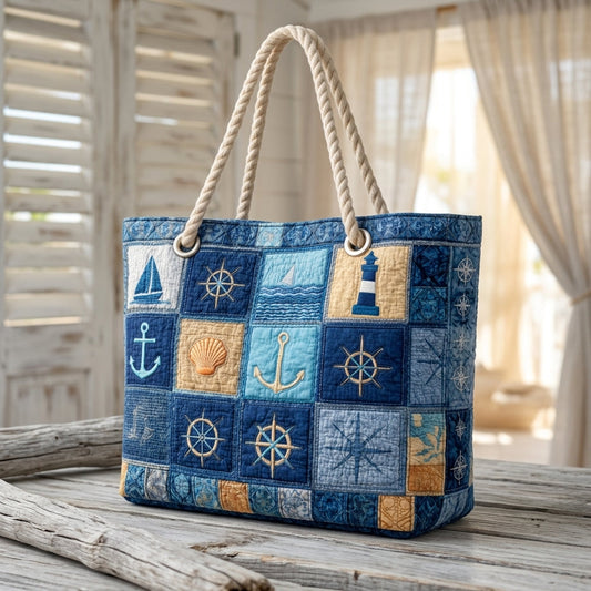 Nora | Nautical Patchwork Beach Bag