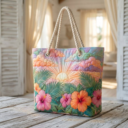 Lila | Tropical Sunset Beach Bag