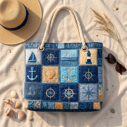 Nora | Nautical Patchwork Beach Bag