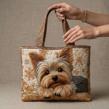 Emily | Yorkie Snowflake Tote